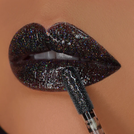 Queen Cosmetics Holographic Lip Gloss Black Widow