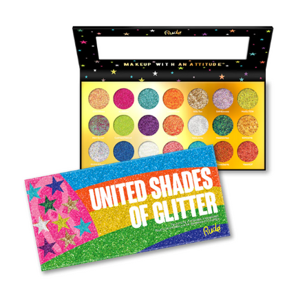 Rude Cosmetics United Shades of Glitter 21 Pressed Glitter Palette