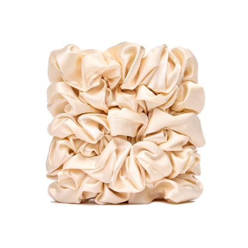 Veganboost Big Satin Scrunchies Nude 6 Piece